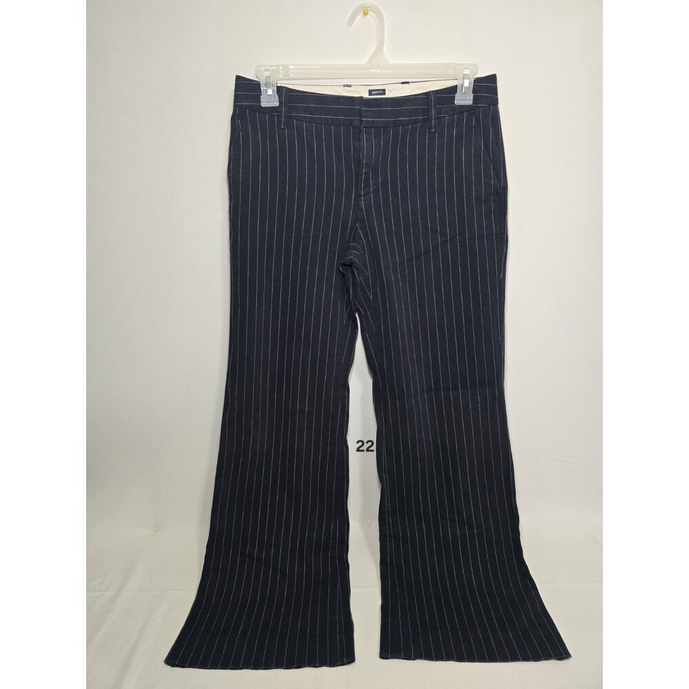 Gap Gapstretch Womens Navy Blue White Pinstripe Flare